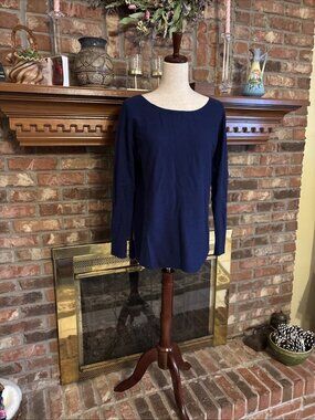 Vince Navy Blue Thin Cashmere Blend Sweater Size Small